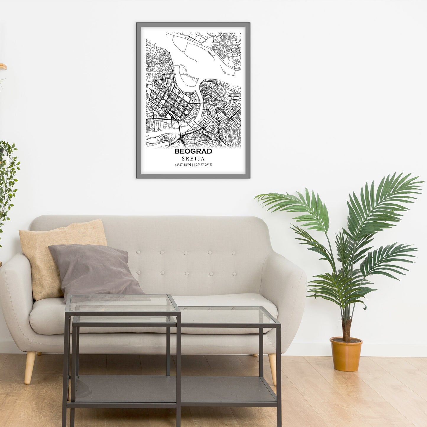 City map of BELGRADE - Home Decor - Wall decor - Office map - Travel map - Print map - Poster city map - BEOGRAD map - map art - Serbia