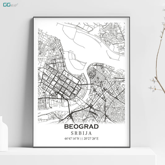 a black and white poster of a city map