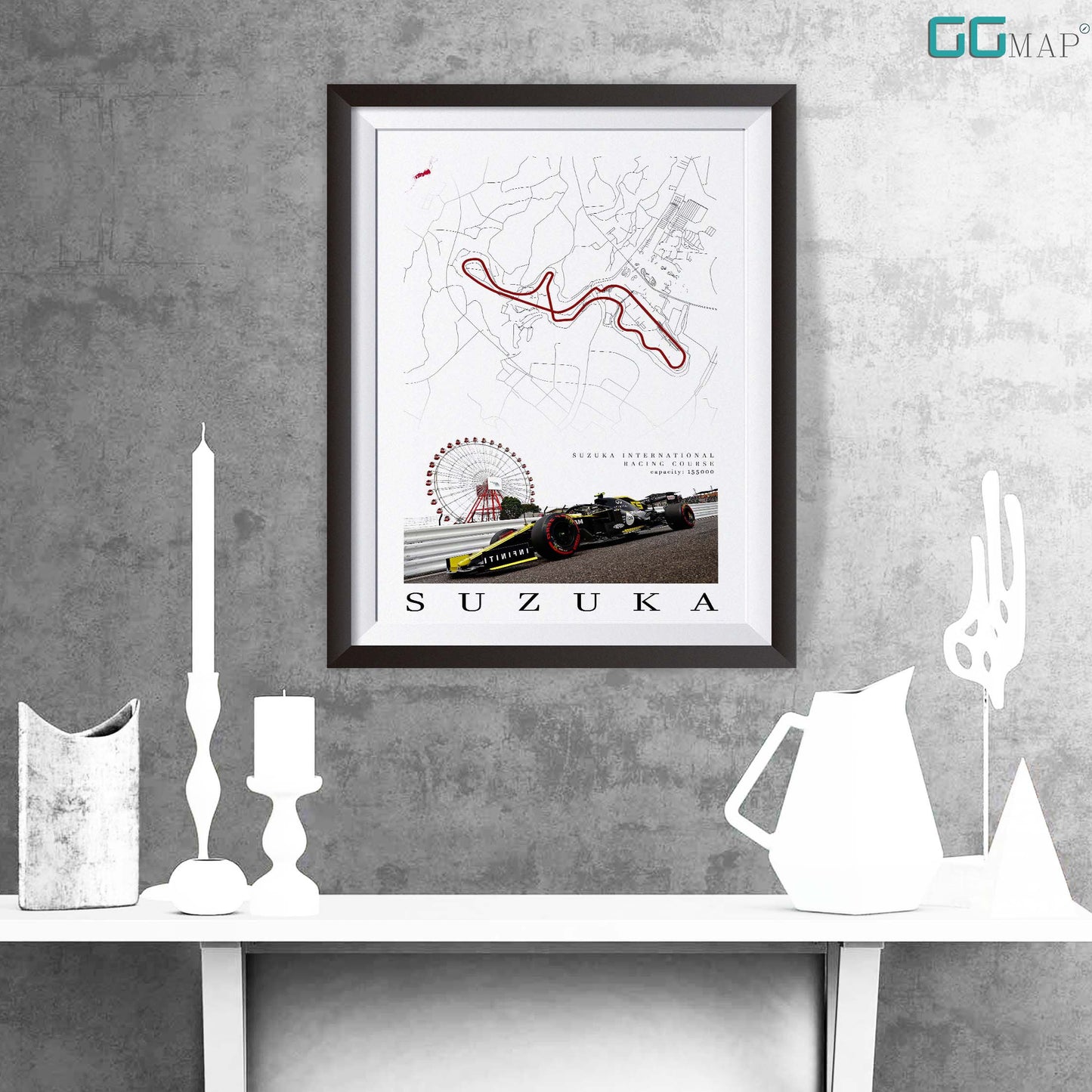 City map of SUZUKA - Suzuka International Racing Course - Home Decor Suzuka - Japanese Grand Prix - Formula 1 gift - Printed map