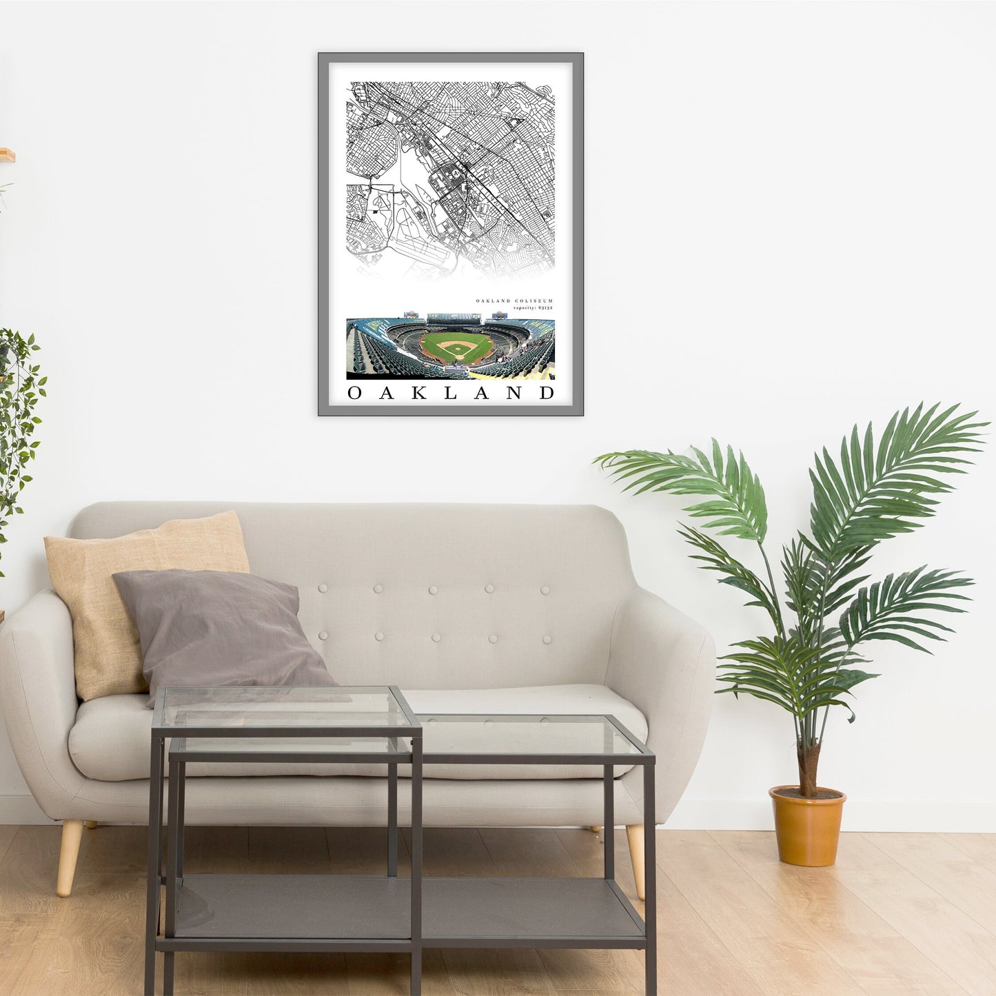 City map of OAKLAND - Home Decor Oakland - Oakland Coliseum wall decor - Oakland poster - Oakland Athletics - Print map