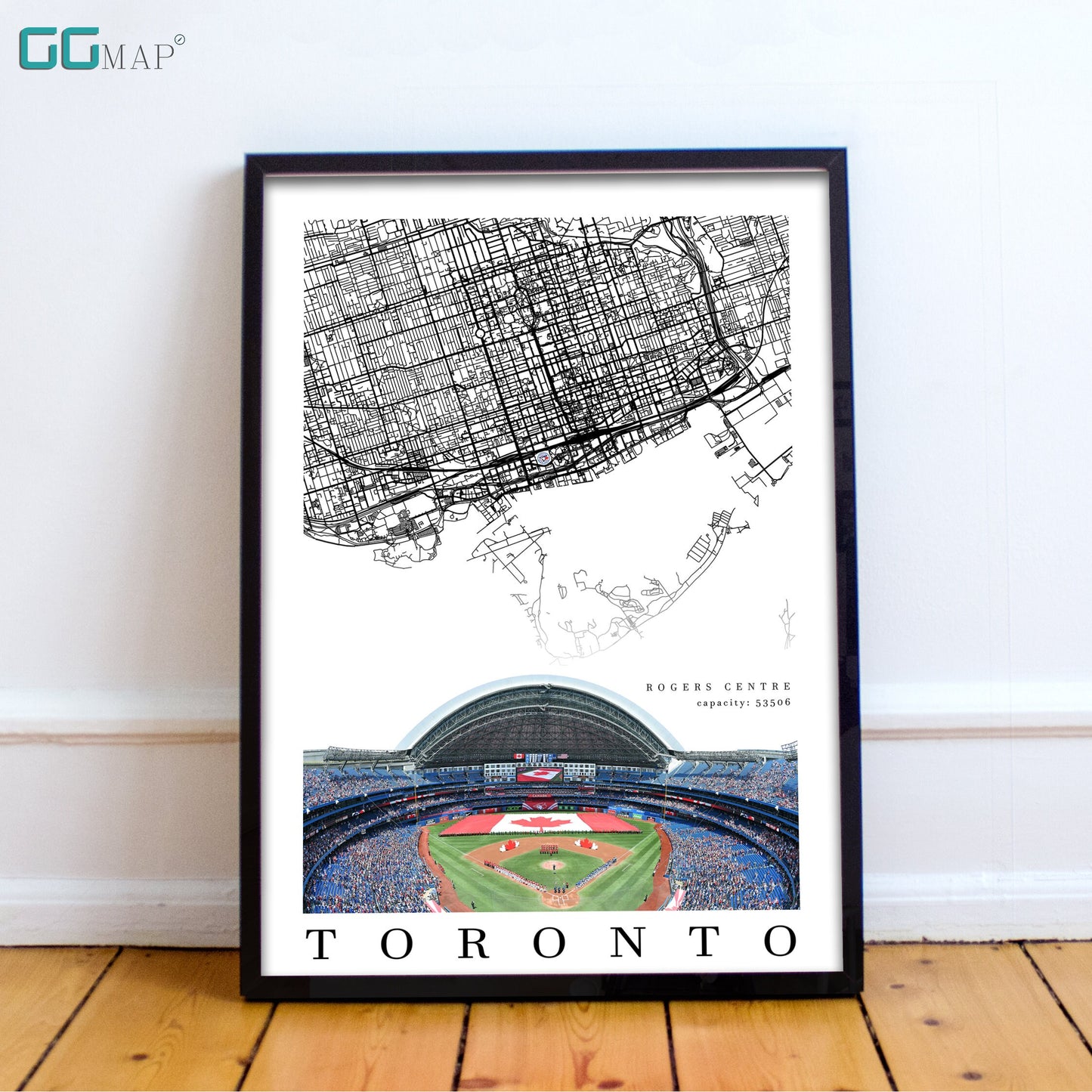 City map of TORONTO - Home Decor Toronto - Rogers Centre wall decor - Toronto poster - Print map - Toronto Blue Jays