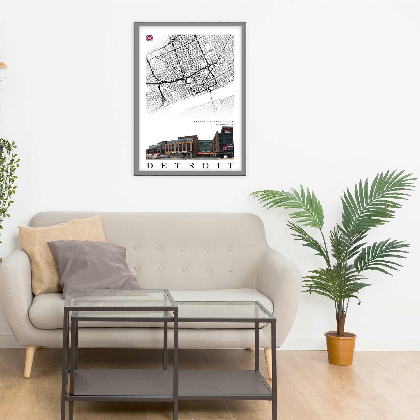 City map of DETROIT - Little Caesars Arena - Home Decor Detroit - Little Caesars Arena - Deroit poster - Detroit gift - Print map