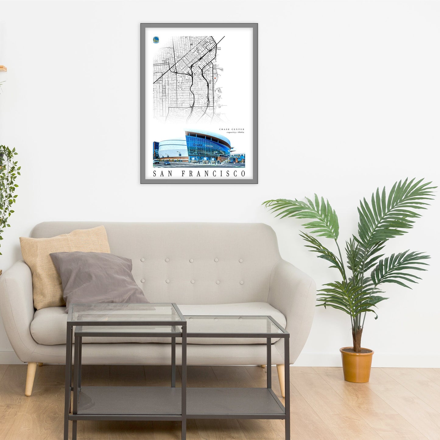 City map of SAN FRANCISCO - Chase Center - Home Decor San Francisco - Chase Center poster - San Francisco gift - Print map