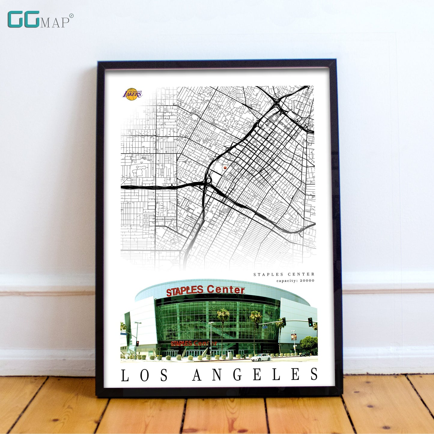 City map of LOS ANGELES - Staples Center - Home Decor Los Angeles - Staples Center wall decor - Los Angeles poster - Print map