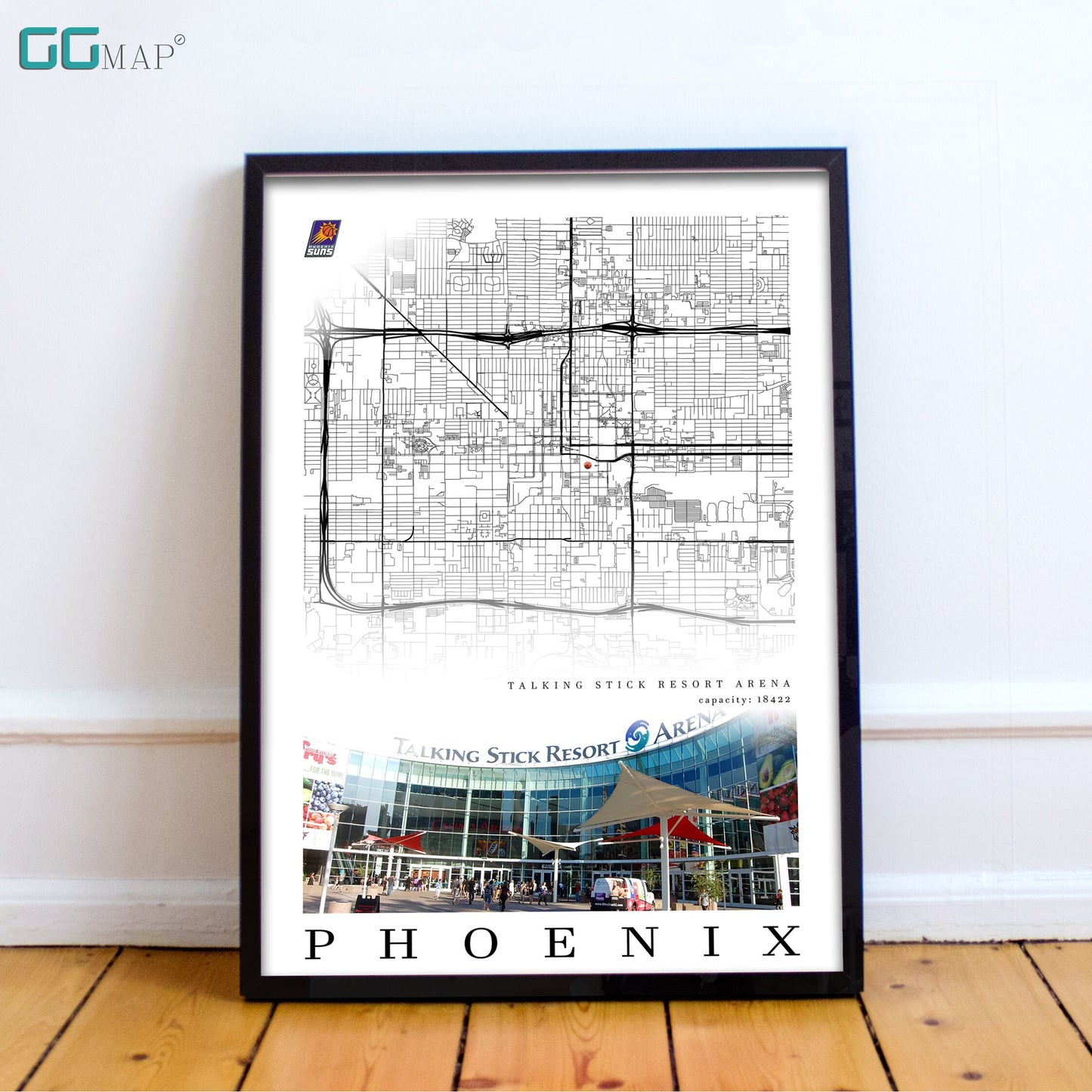 City map of PHOENIX - Talking Stick Resort Arena - Home Decor Phoenix - Talking Stick Resort Arena wall decor - Phoenix poster - Print map