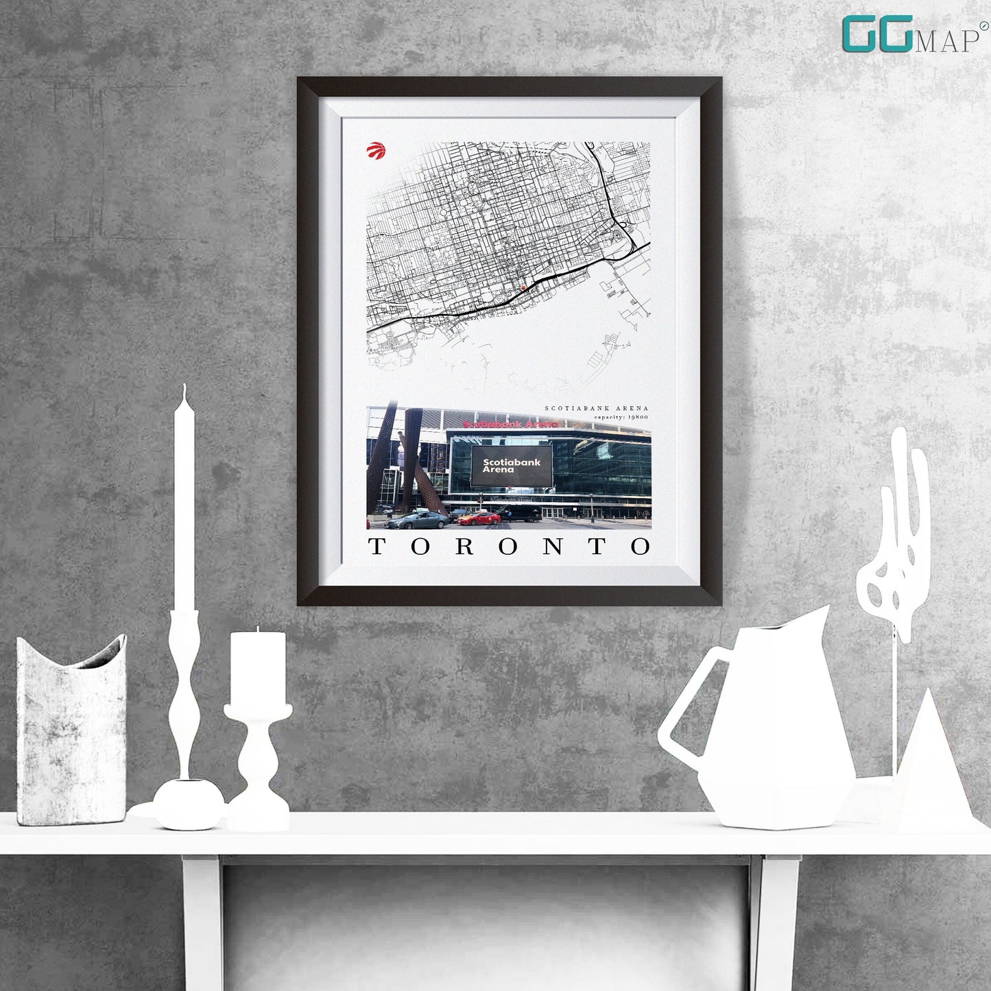 City map of TORONTO - Air Canada Centre - Home Decor Toronto - Air Canada Centre wall decor - Toronto poster - Toronto gift - Print map