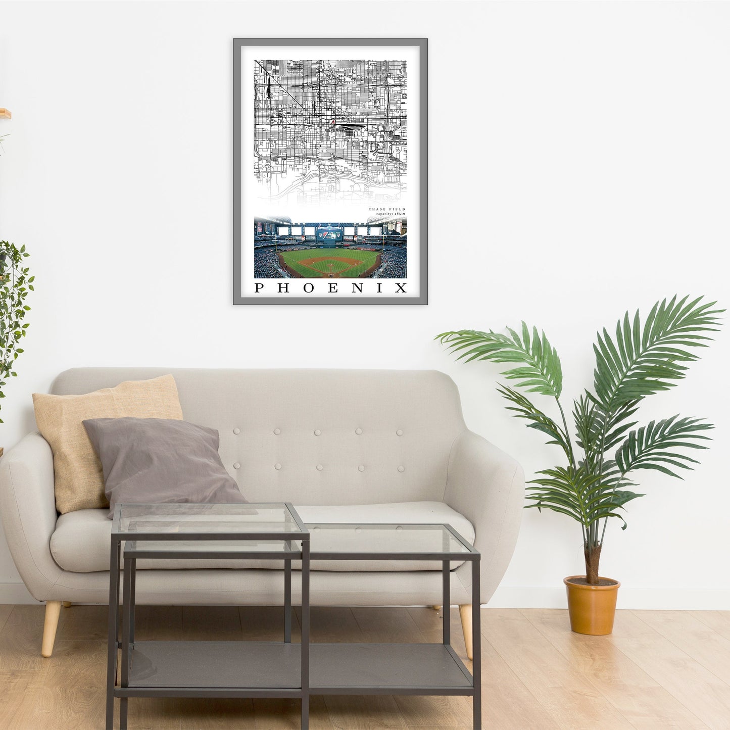 City map of PHOENIX - Home Decor Phoenix - Chase Field wall decor - Phoenix poster - Arizona Diamondbacks - Print map