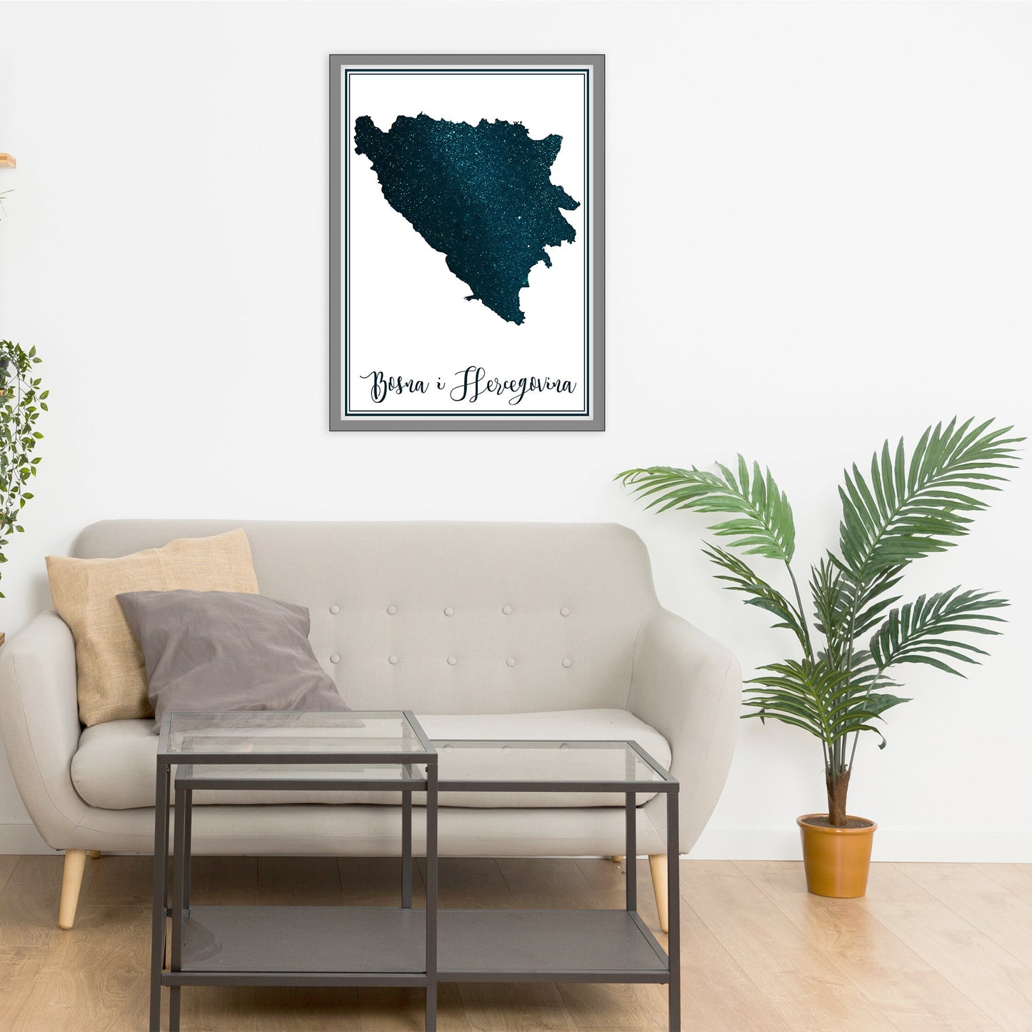 BOSNA I HERCEGOVINA map - Bosna i Hercegovina stars map - Travel poster - Home Decor - Wall decor - Office map - GeoGIS studio