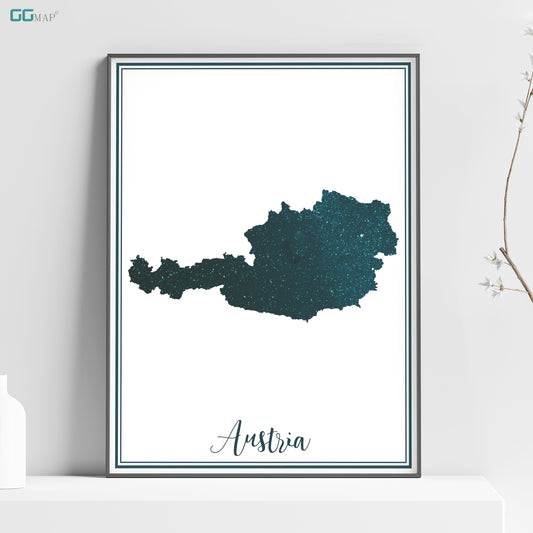 AUSTRIA map - Austria stars map - Travel poster - Home Decor - Wall decor - Office map - Austria gift - GeoGIS studio