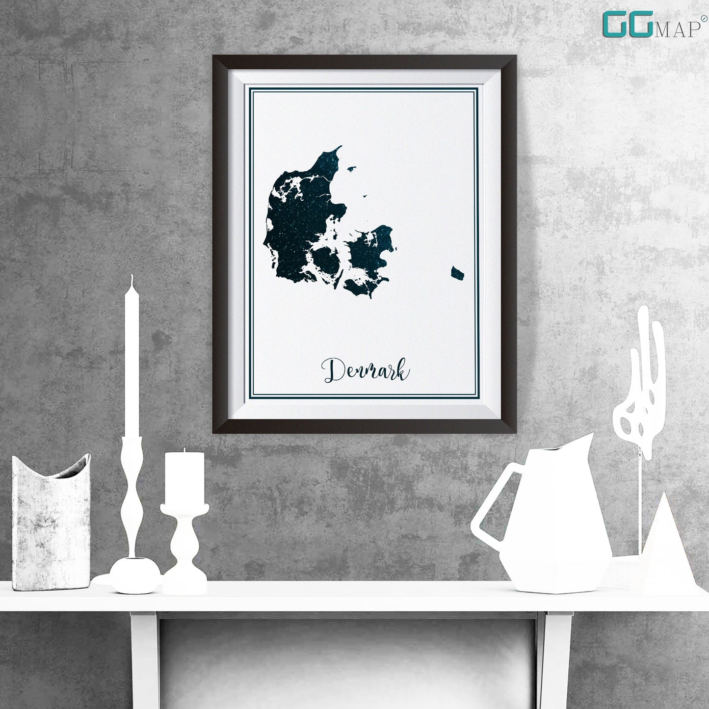 DENMARK map - Denmark stars map - Travel poster - Home Decor - Wall decor - Office map - Denmark gift - GeoGIS studio