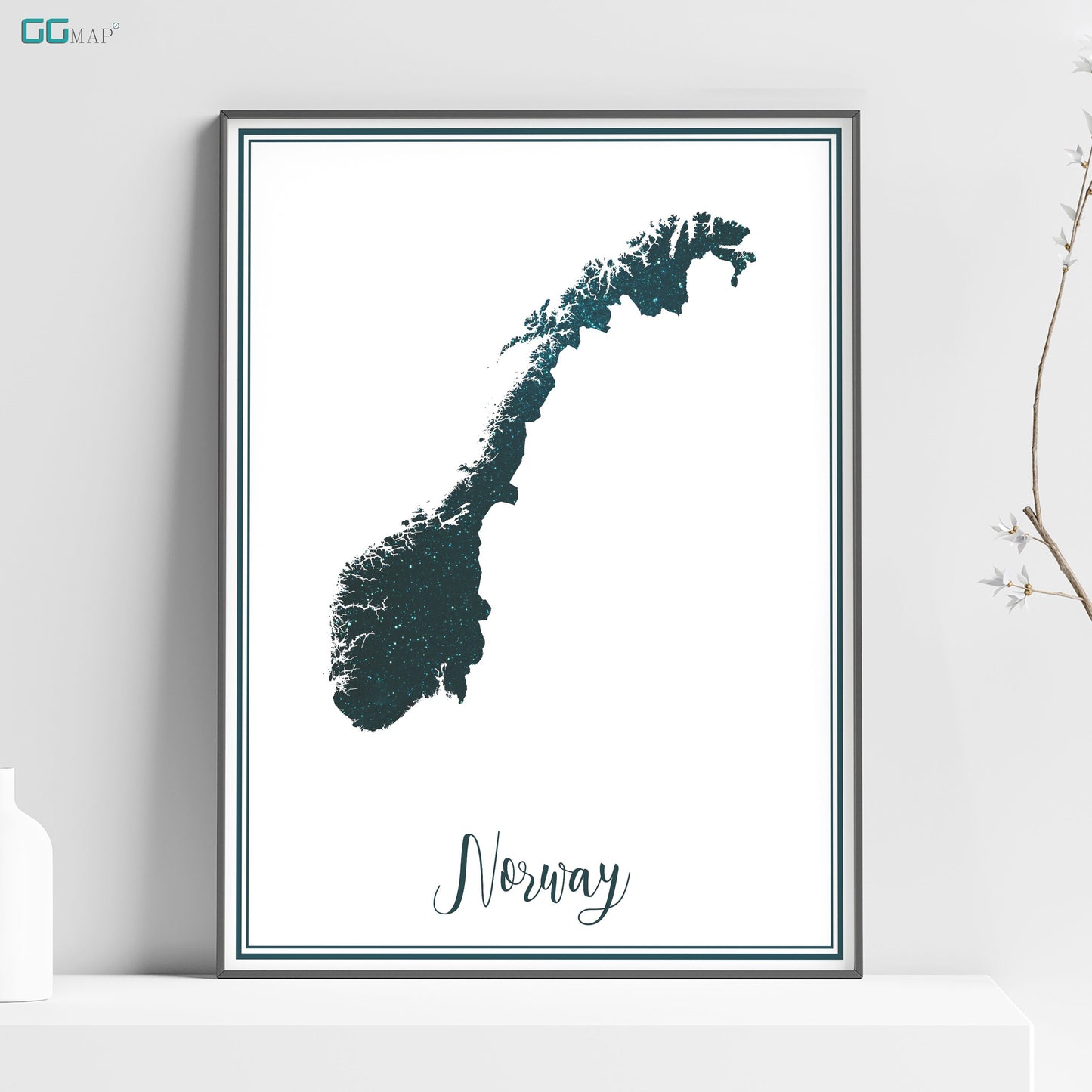 a poster of a map of norway