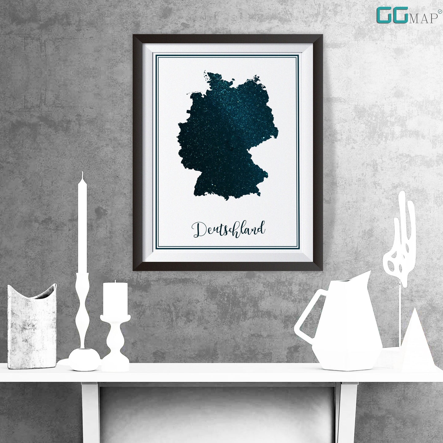 DEUTSCHLAND map - Deutschland stars map - Travel poster - Home Decor - Wall decor - Office map - Deutschland gift - GeoGIS studio