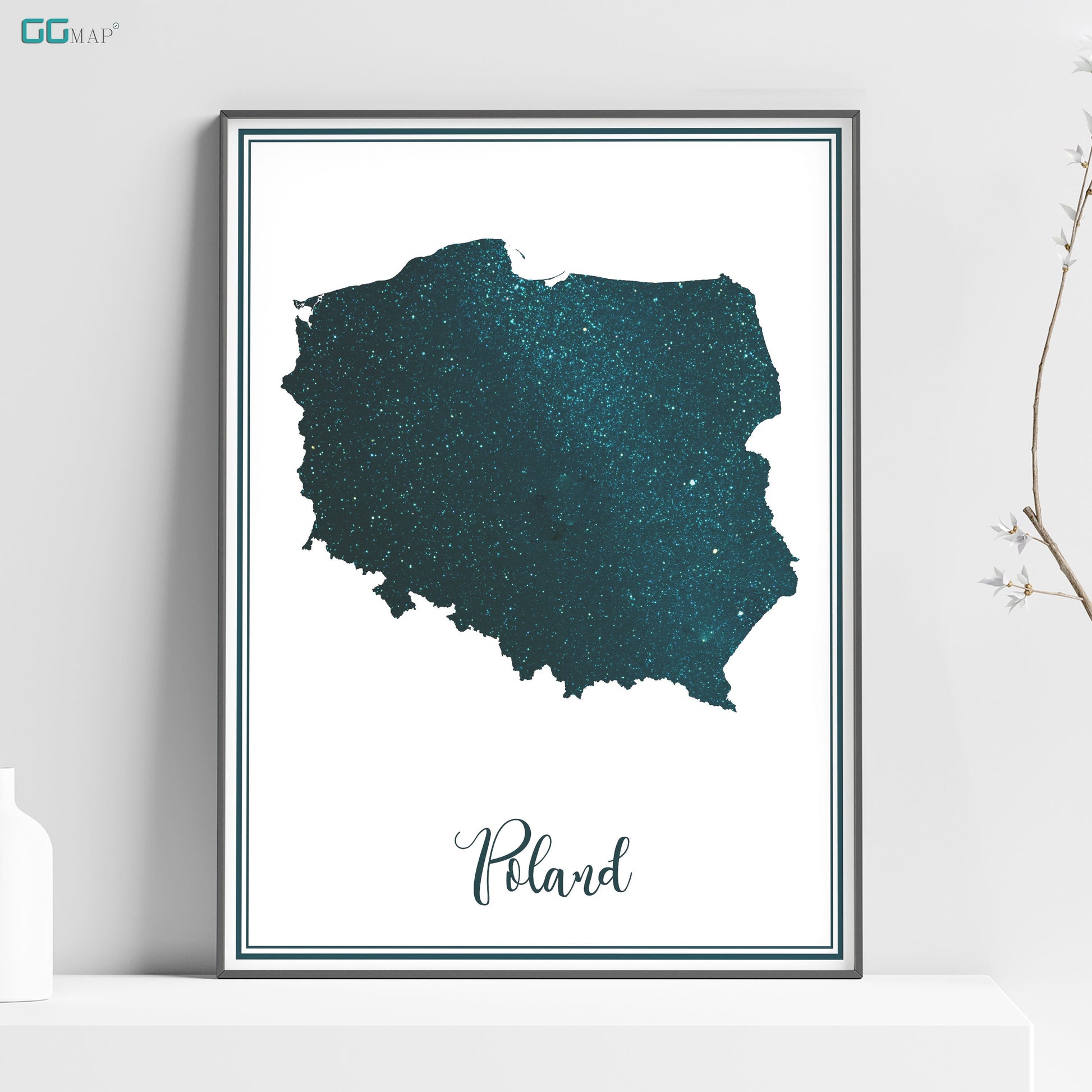 a poster with the shape of poland on it