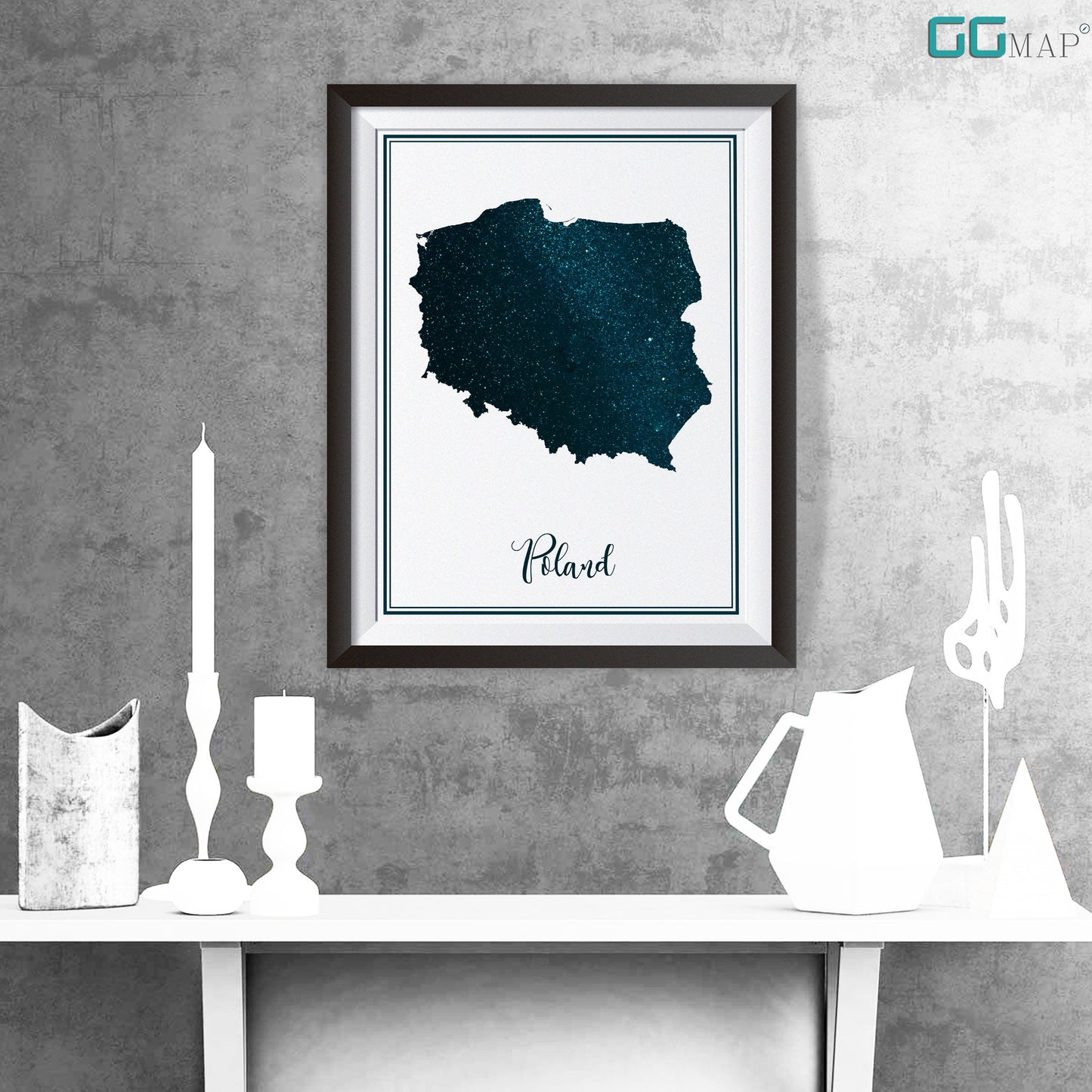 POLAND map - Poland stars map - Travel poster - Home Decor - Wall decor - Office map - Poland gift - GeoGIS studio