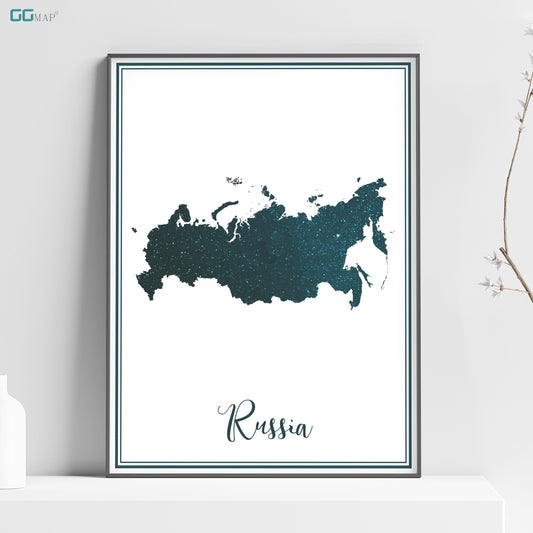 a poster of a map of the country of russia