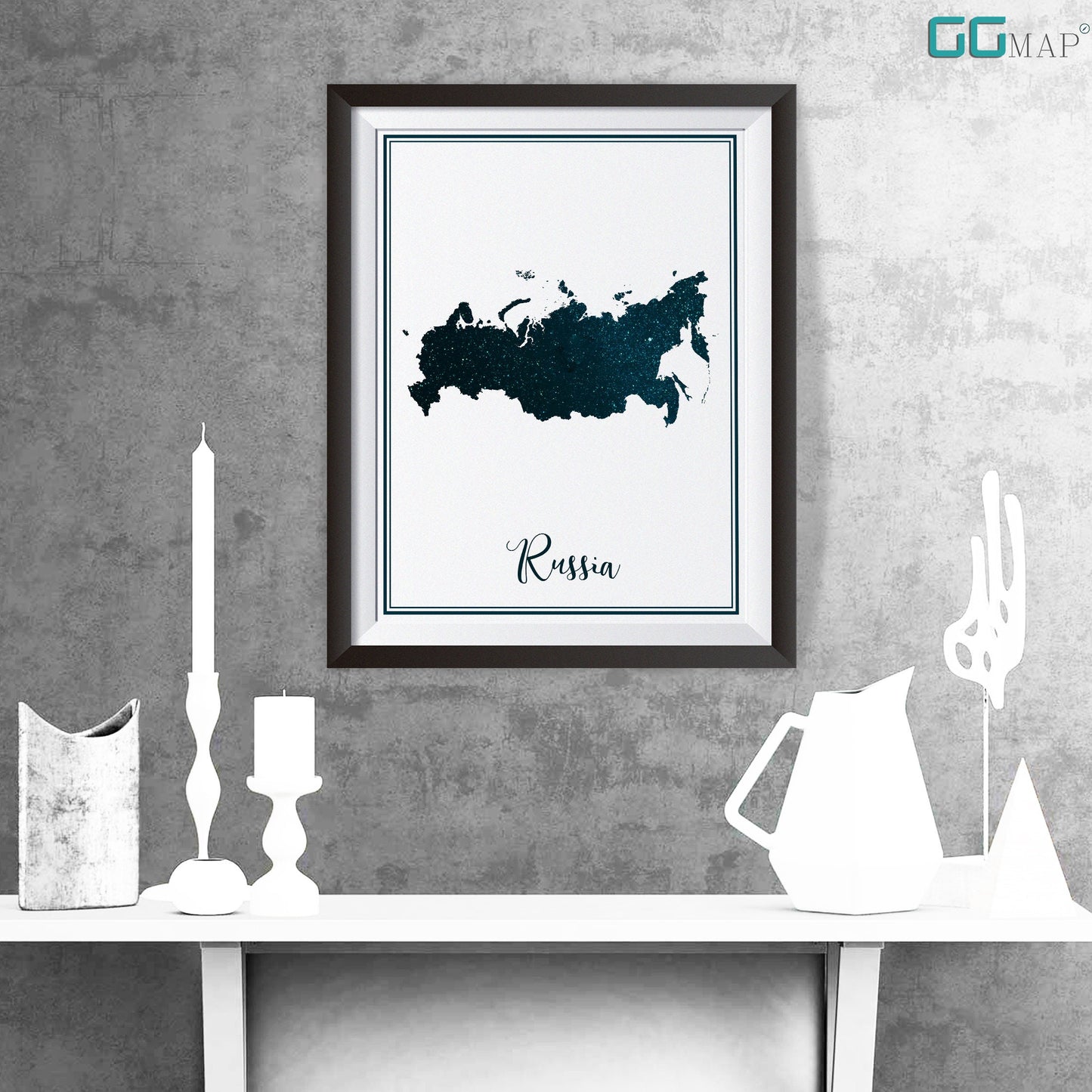 RUSSIA map - Russia stars map - Travel poster - Home Decor - Wall decor - Office map - Russia gift - GeoGIS studio