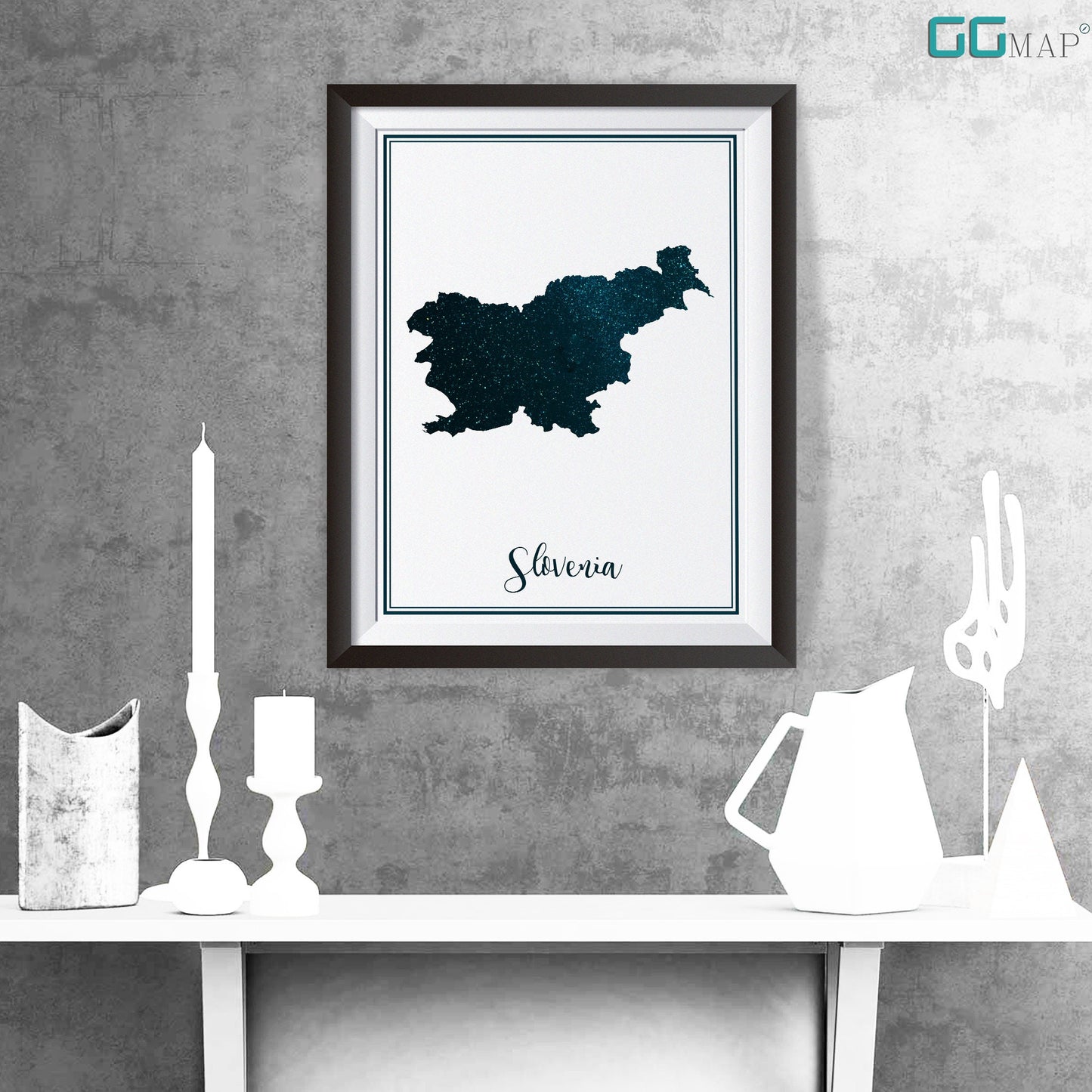 SLOVENIA map - Slovenia stars map - Travel poster - Home Decor - Wall decor - Office map - Slovenia gift - GeoGIS studio