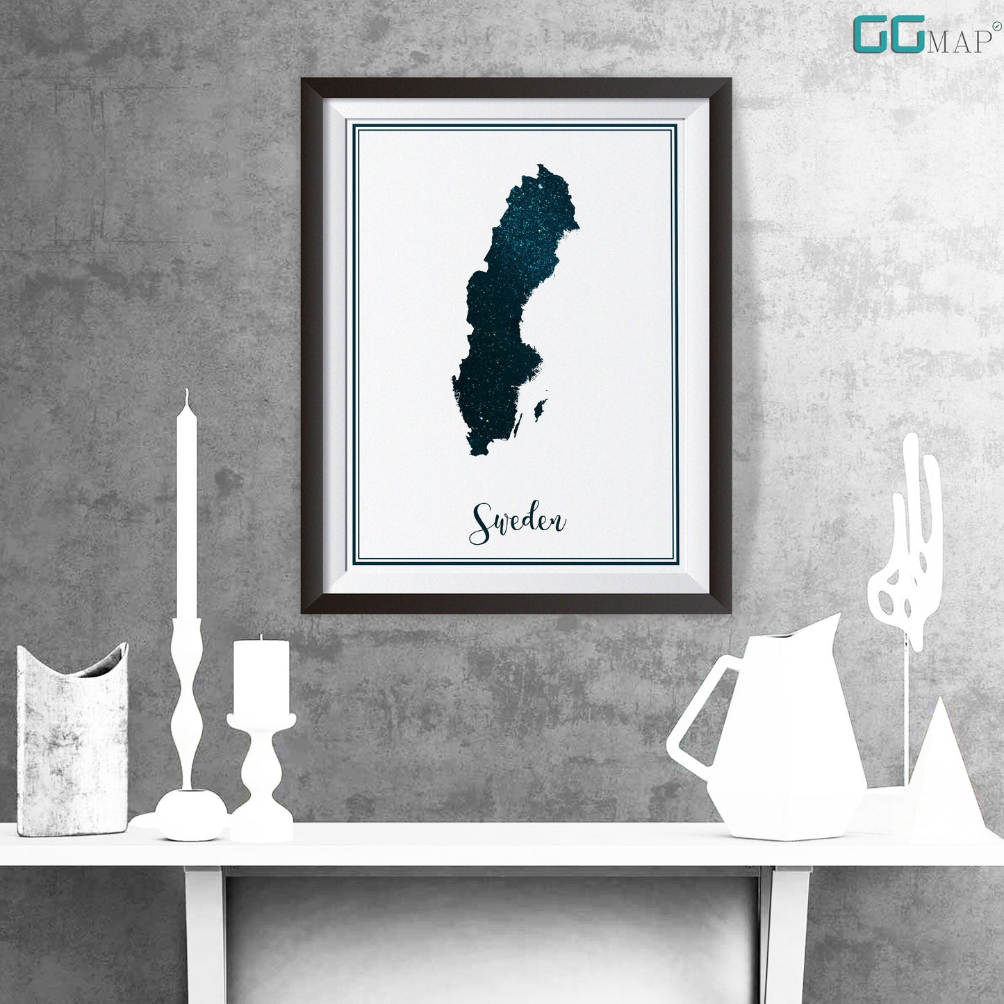 SWEDEN map - Sweden stars map - Travel poster - Home Decor - Wall decor - Office map - Sweden gift - GeoGIS studio