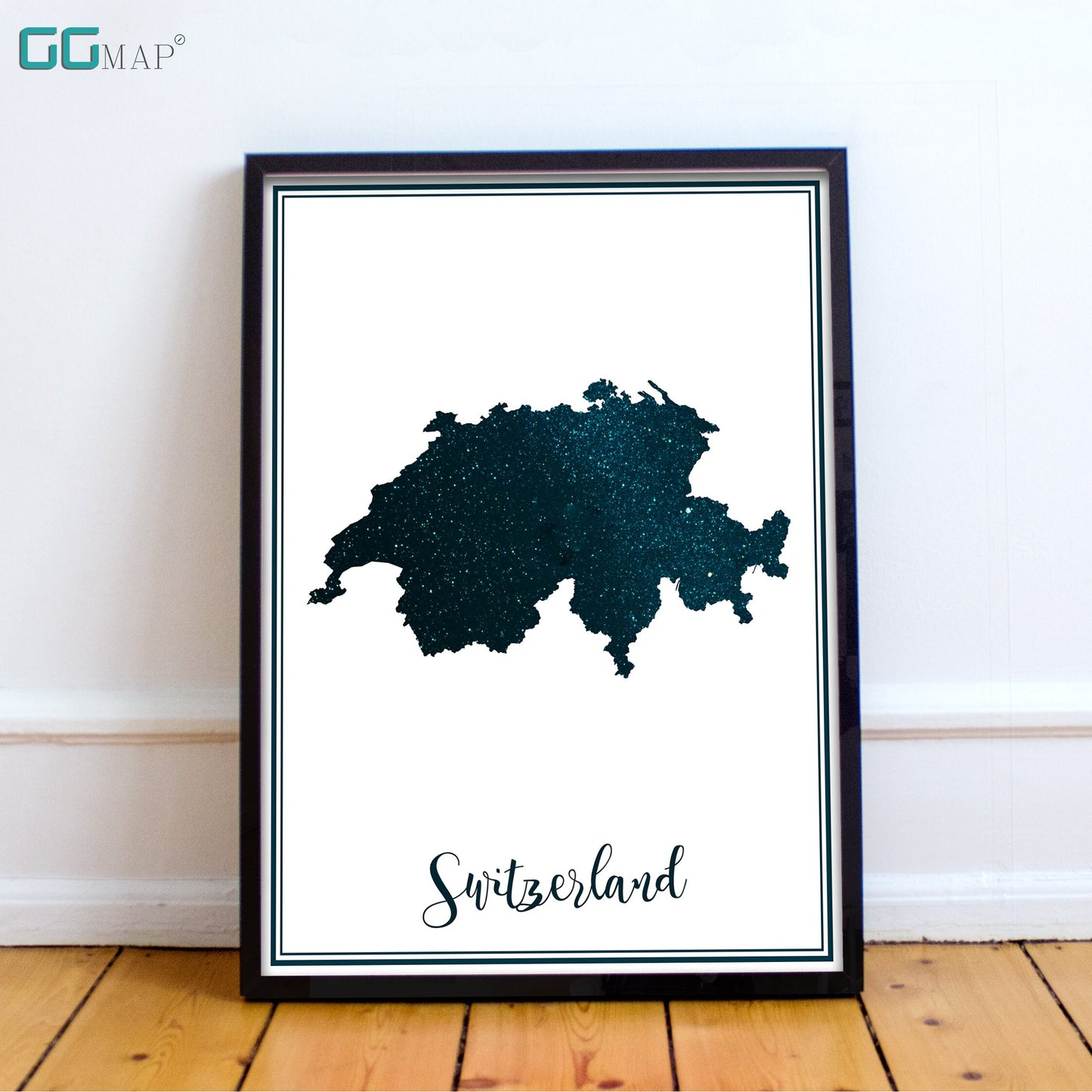 SWITZERLAND map - Switzerland stars map - Travel poster - Home Decor - Wall decor - Office map - Switzerland gift - GeoGIS studio