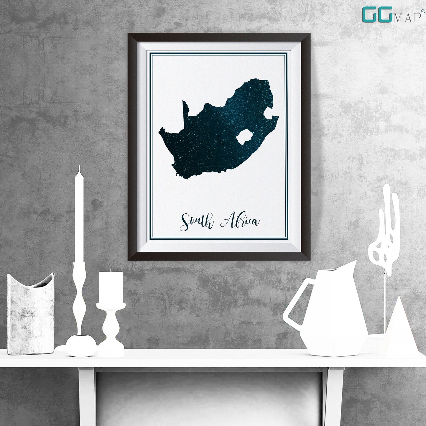 SOUTH AFRICA map - South Africa stars map - Travel poster - Home Decor - Wall decor - Office map - South Africa gift - GeoGIS studio