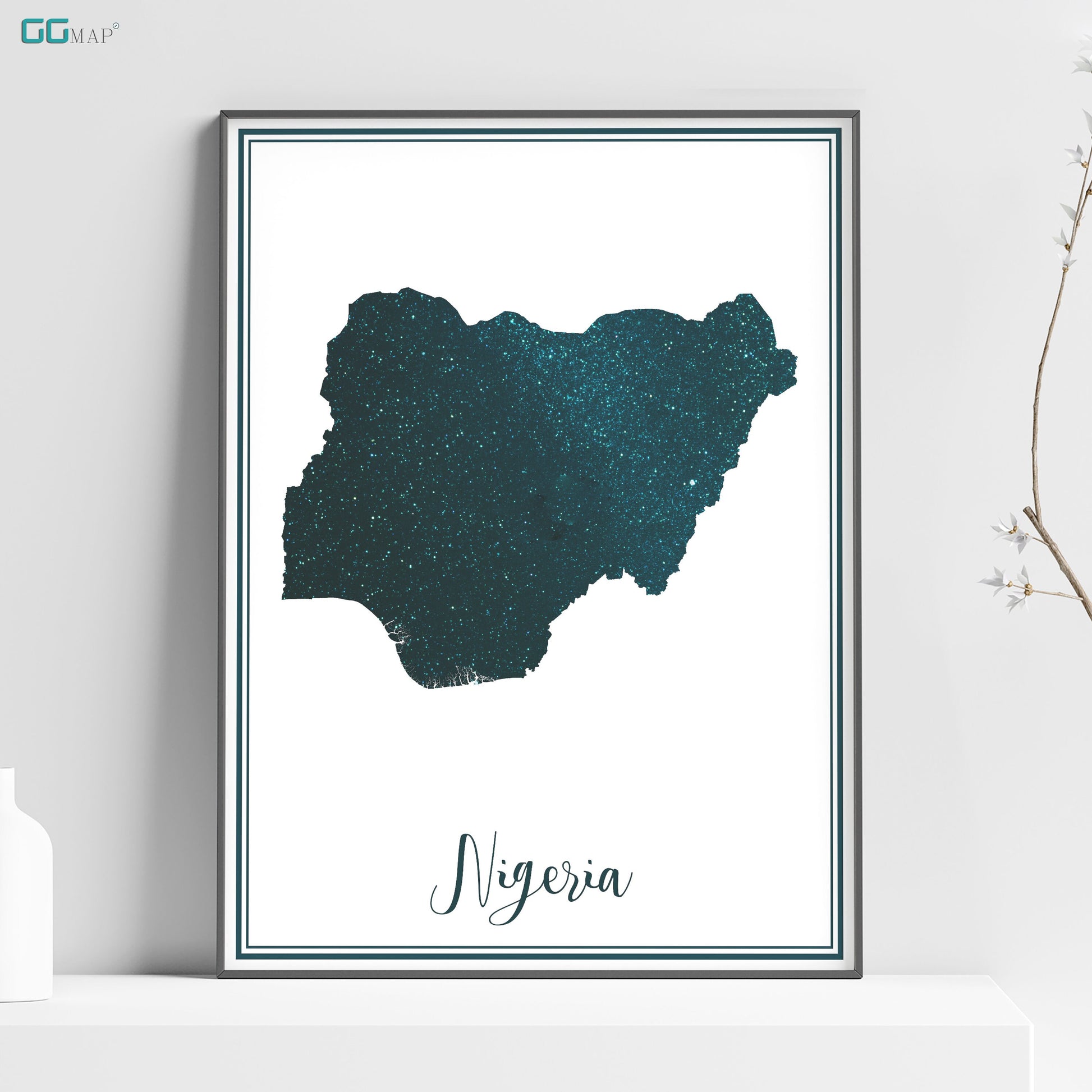 a poster of a map of the state of nigeria