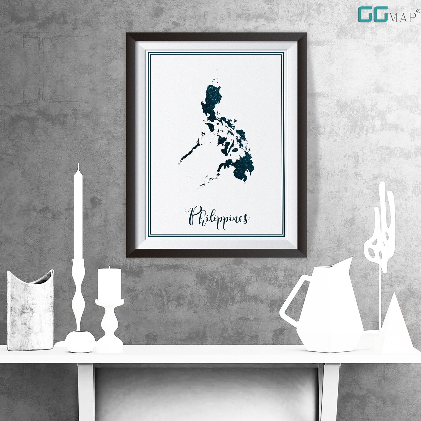 PHILIPPINES map - Philippines stars map - Travel poster - Home Decor - Wall decor - Office map - Philippines gift - GeoGIS studio