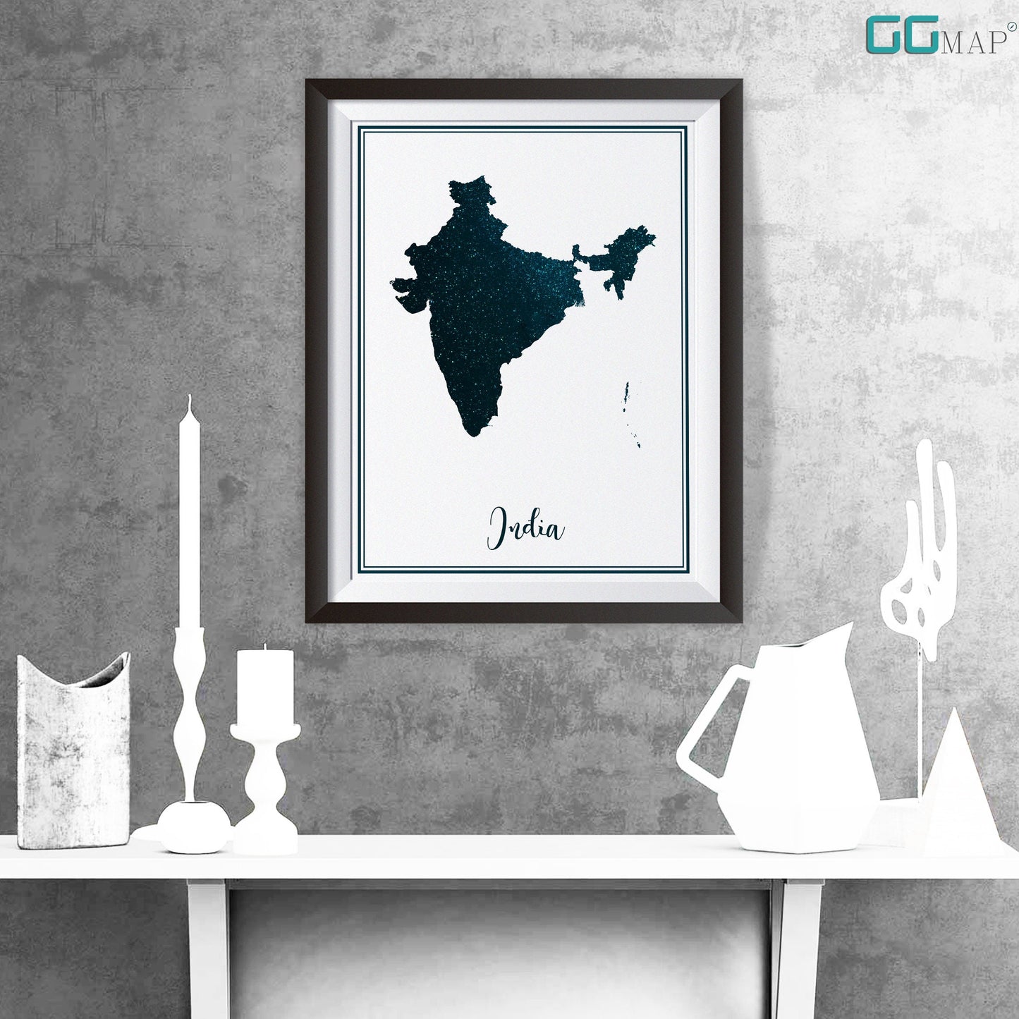 INDIA map - India stars map - Travel poster - Home Decor - Wall decor - Office map - India gift - GeoGIS studio