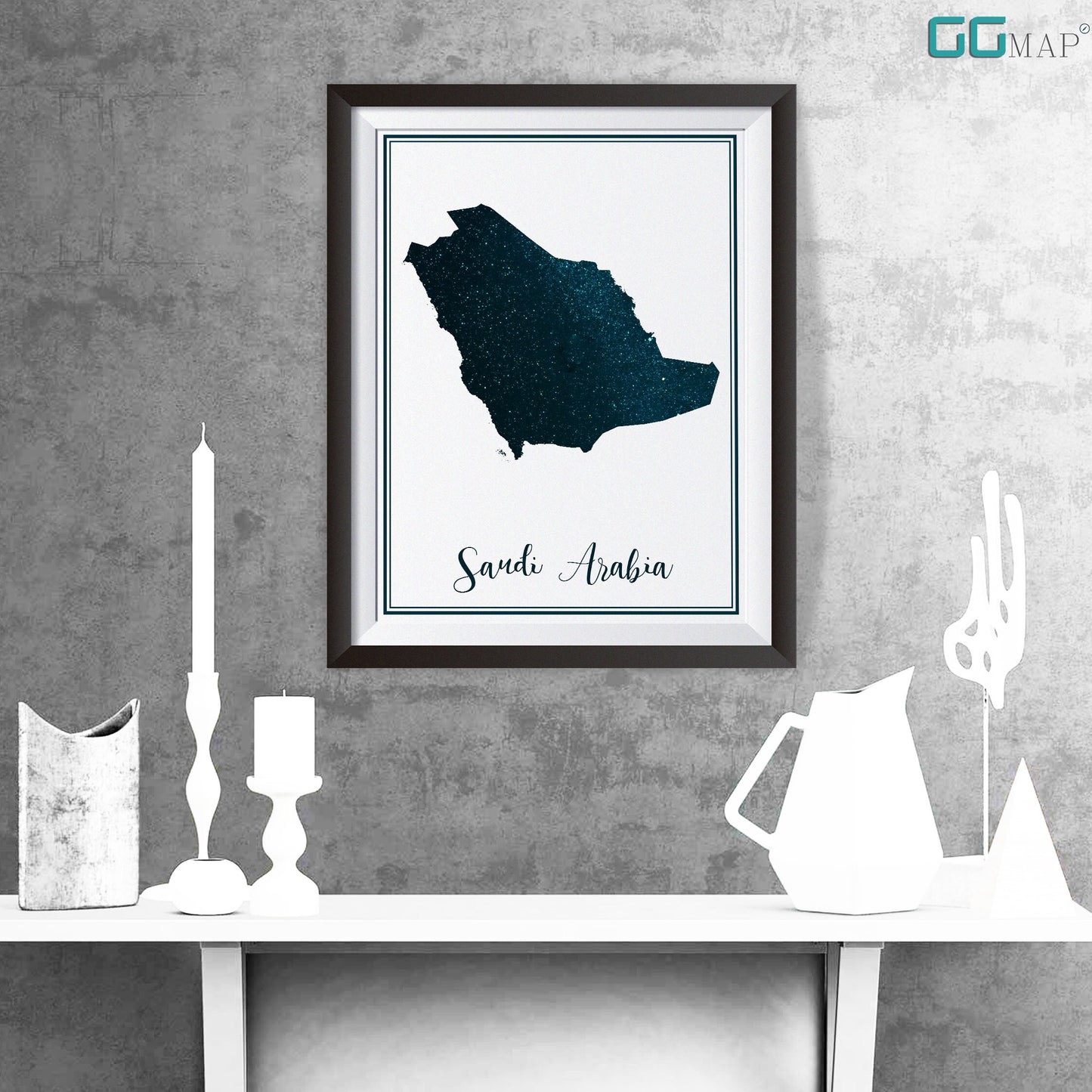 SAUDI ARABIA map - Saudi Arabia stars map - Travel poster - Home Decor - Wall decor - Office map - Saudi Arabia gift - GeoGIS studio