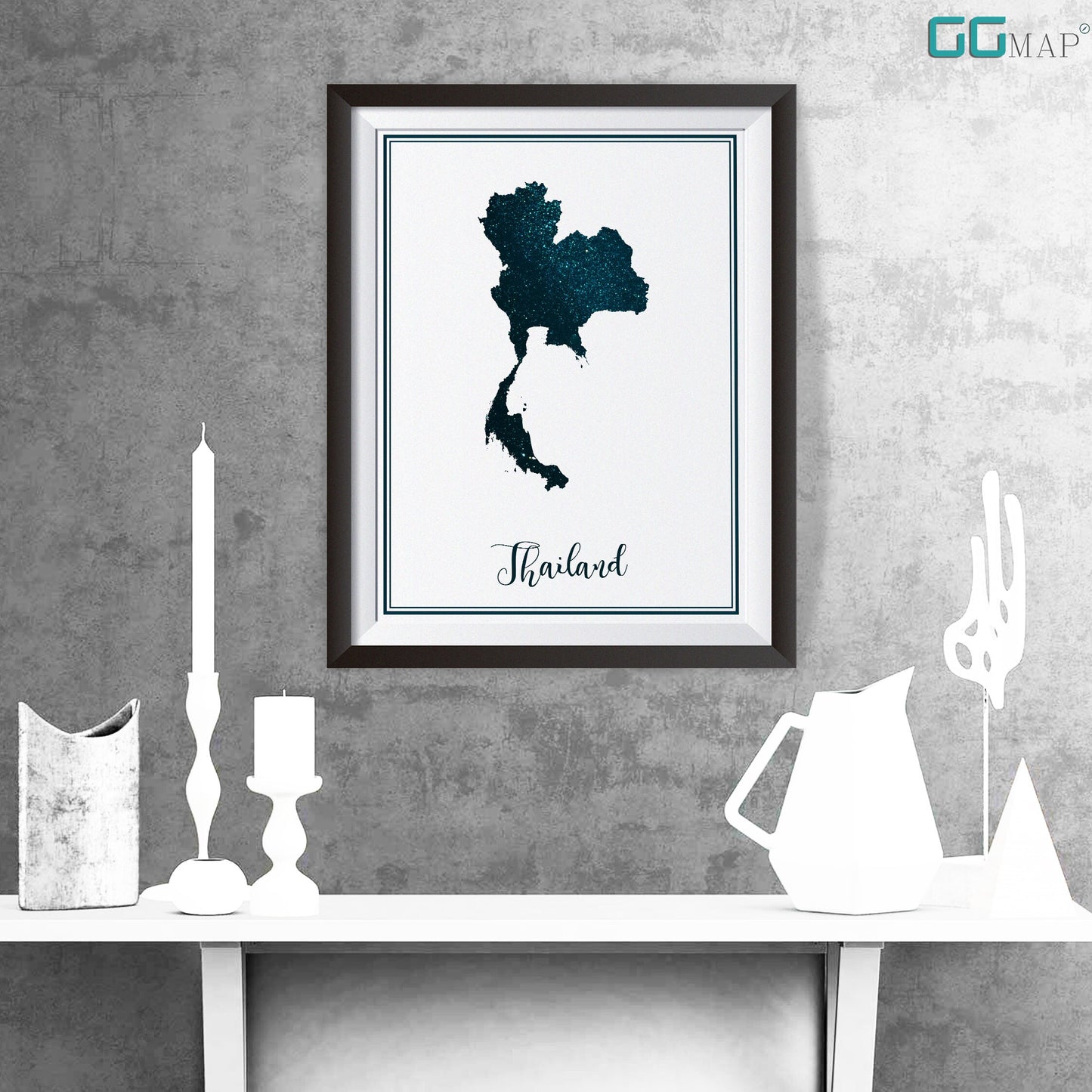 THAILAND map - Thailand stars map - Travel poster - Home Decor - Wall decor - Office map - Thailand gift - GeoGIS studio