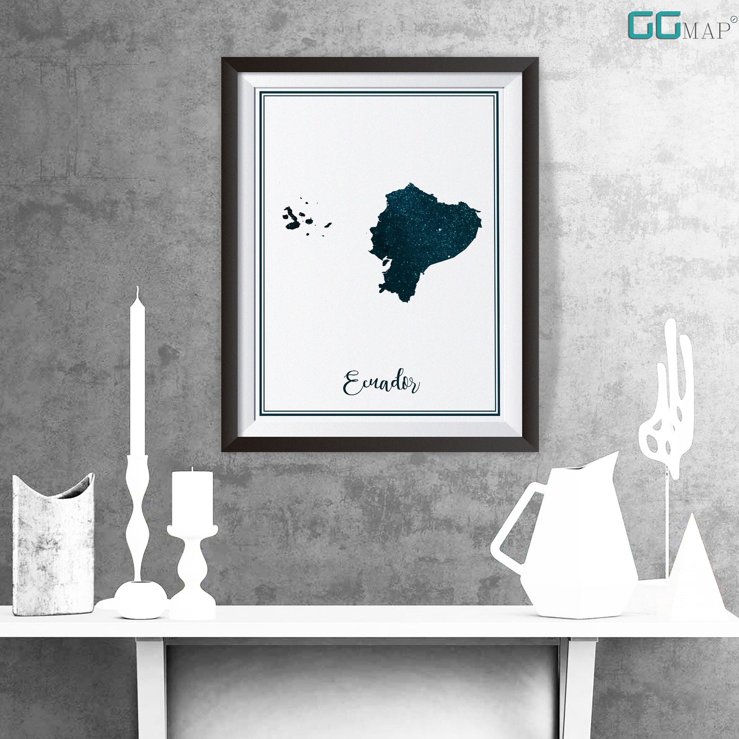 ECUADOR map - Ecuador stars map - Ecuador Travel poster - Home Decor - Wall decor - Office map - Ecuador gift - GeoGIS studio