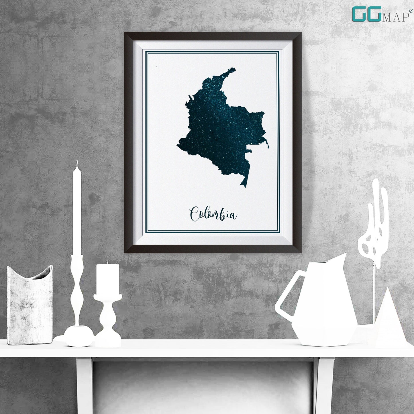 COLOMBIA map - Colombia stars map - Colombia Travel poster - Home Decor - Wall decor - Office map - Colombia gift - GeoGIS studio