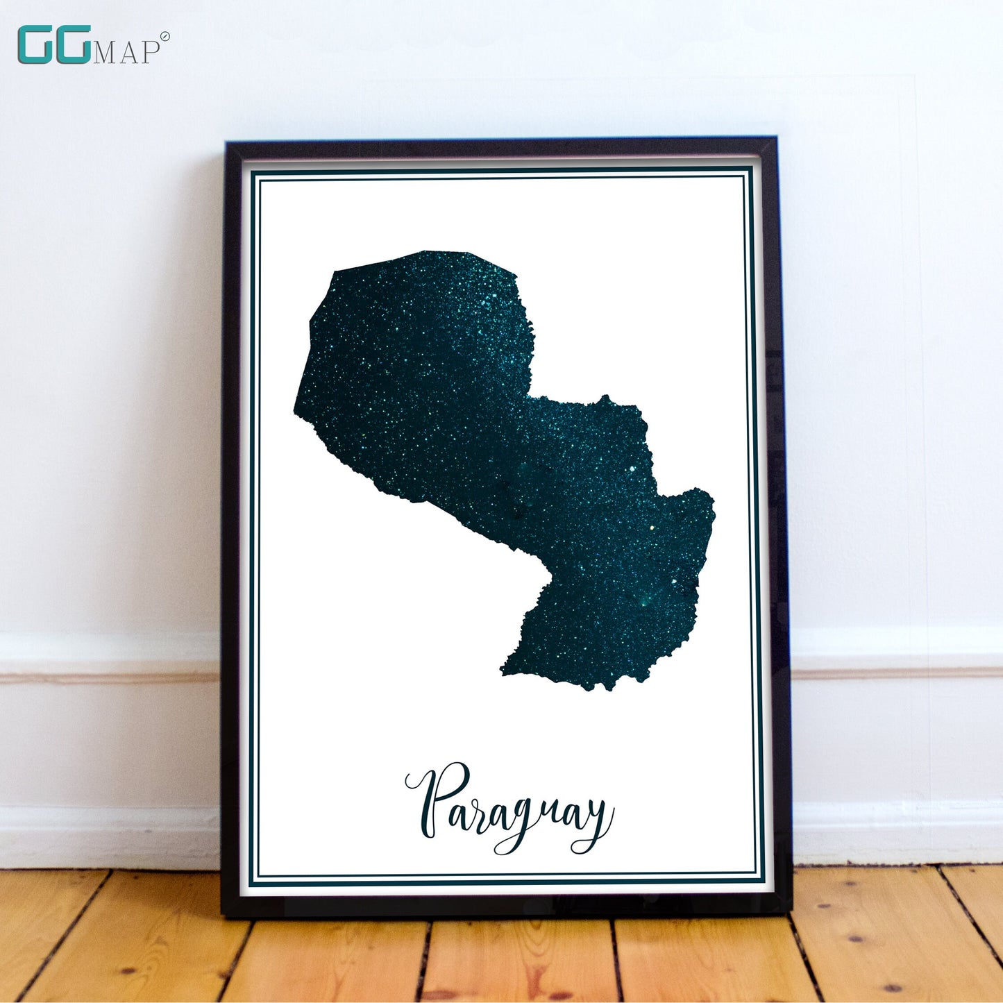 PARAGUAY map - Paraguay stars map - Paraguay Travel poster - Home Decor - Wall decor - Office map - Paraguay gift - GeoGIS studio