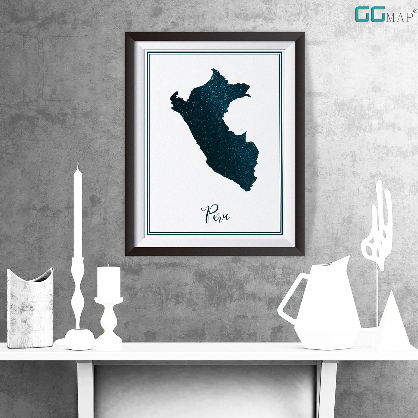 PERU map - Peru stars map - Peru Travel poster - Home Decor - Wall decor - Office map - Peru gift - GeoGIS studio