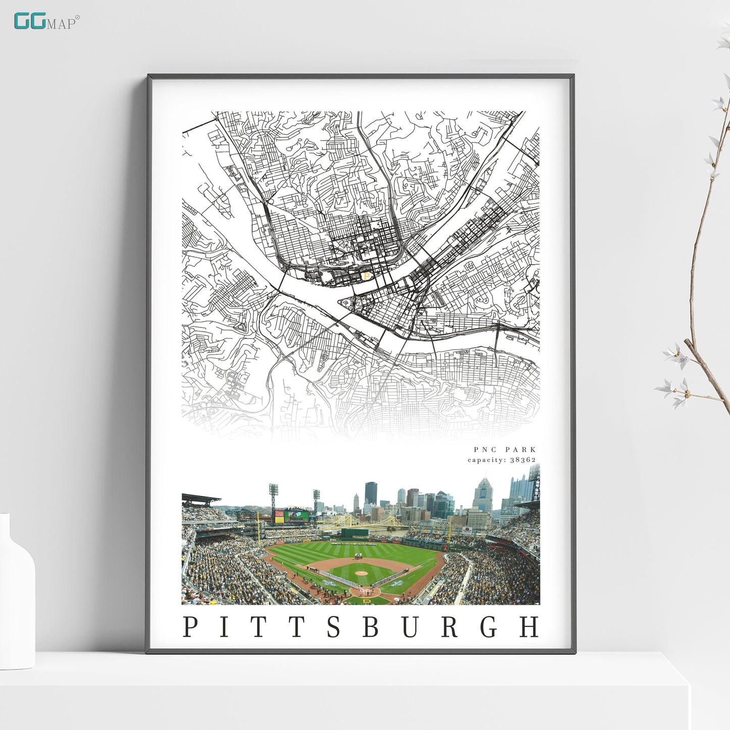 a poster of a baseball field in pittsburgh