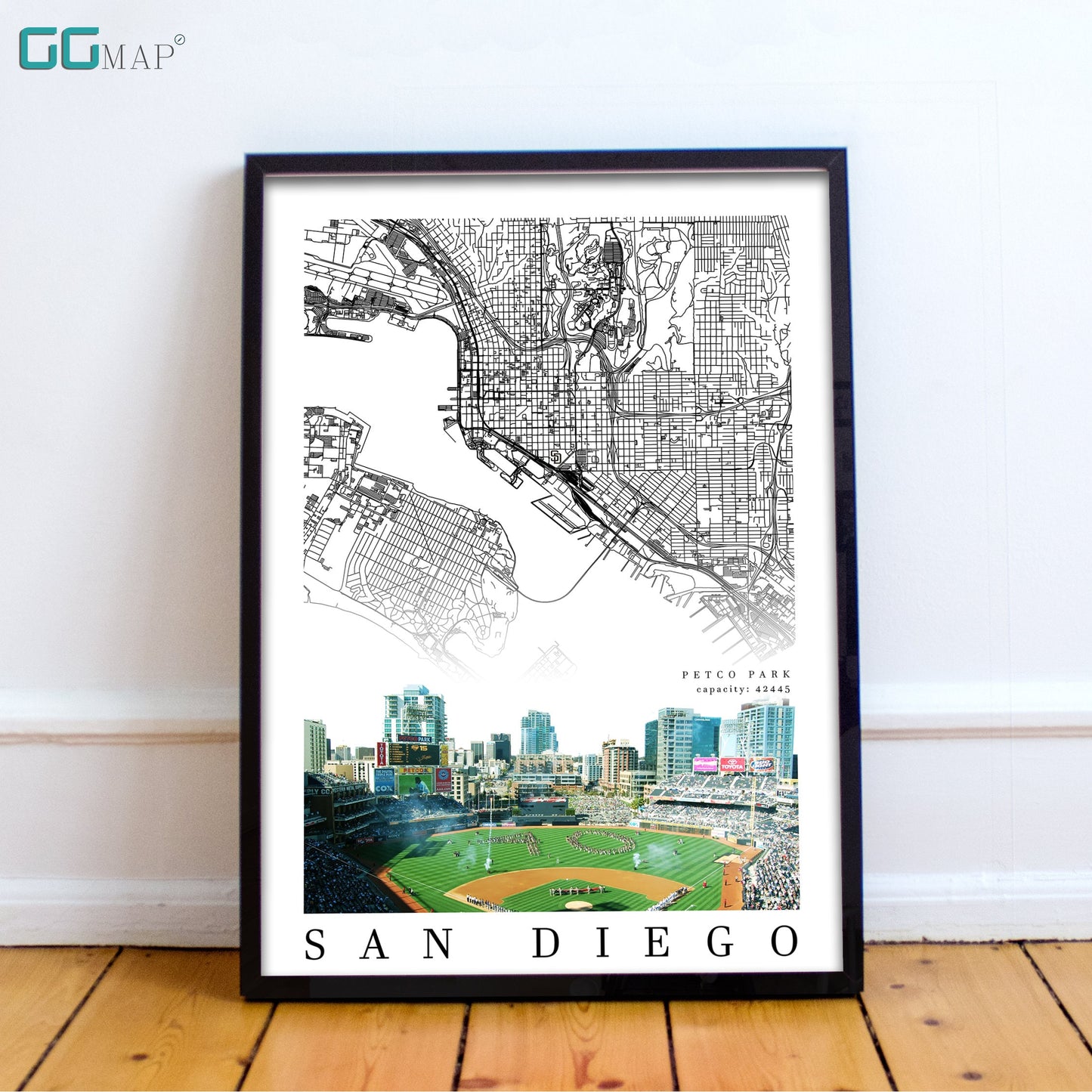 City map of SAN DIEGO - Home Decor San Diego - Petco Park wall decor - San Diego poster - San Diego Padres - Print map