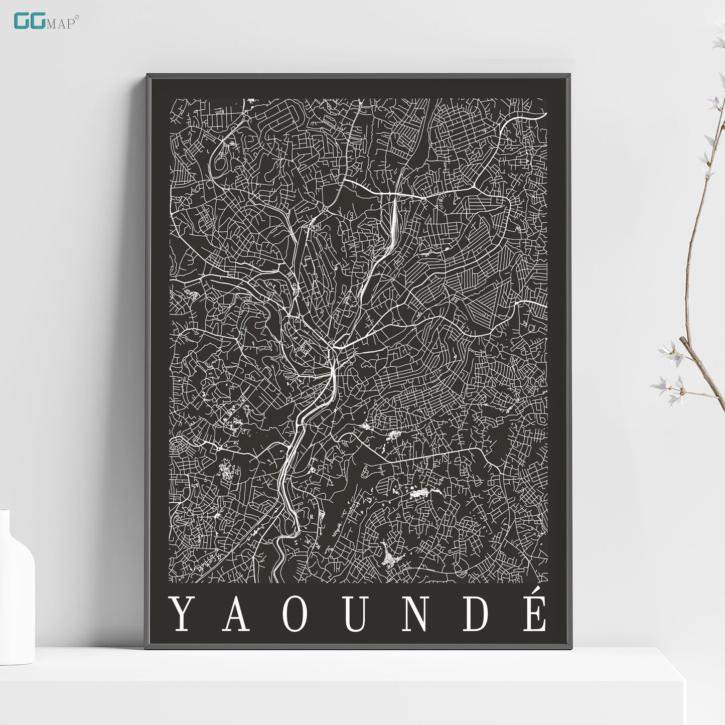 a black and white poster of a city map