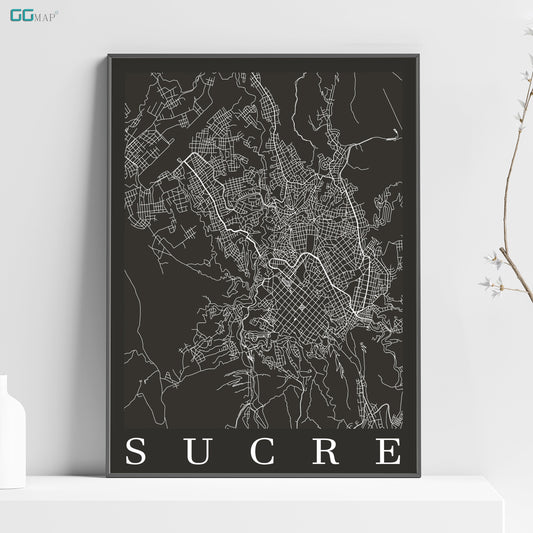 a black and white poster of a city map