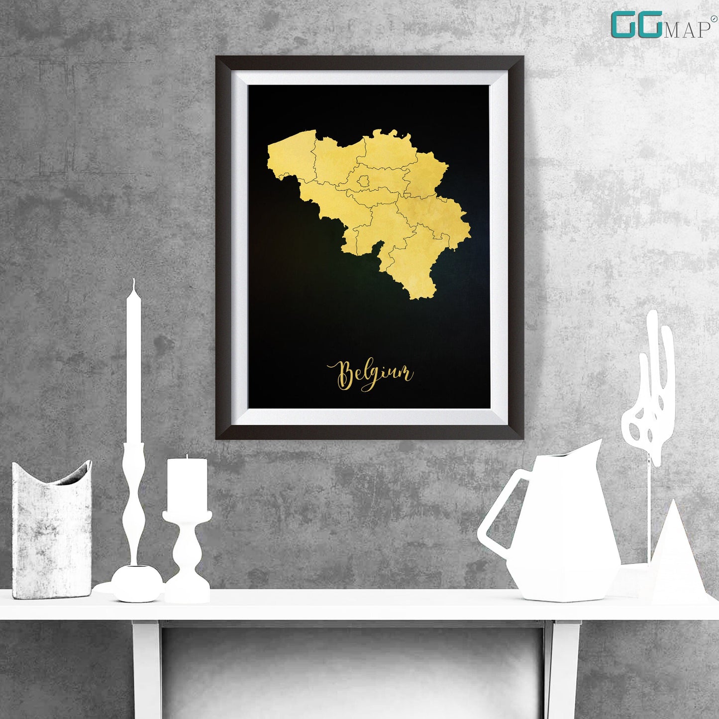 BELGIUM map - Belgium gold map - Travel poster - Home Decor - Wall decor - Office map - Belgium gift - GeoGIS studio