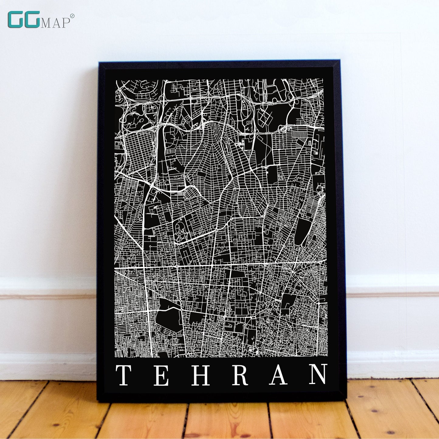 City map of TEHRAN - Home Decor - Office map - Travel map - Print map - Poster city map - Tehran map - GeoGIS Studio - Tehran black map