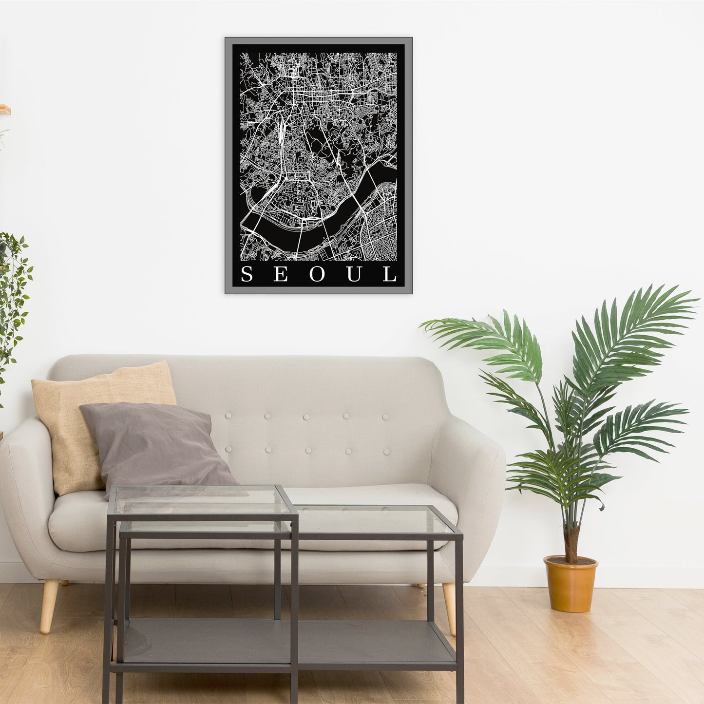 City map of SEOUL - Home Decor - Wall decor -Office map - Travel map- Print map -Poster city map - Seoul map- GeoGIS Studio -Seoul black map