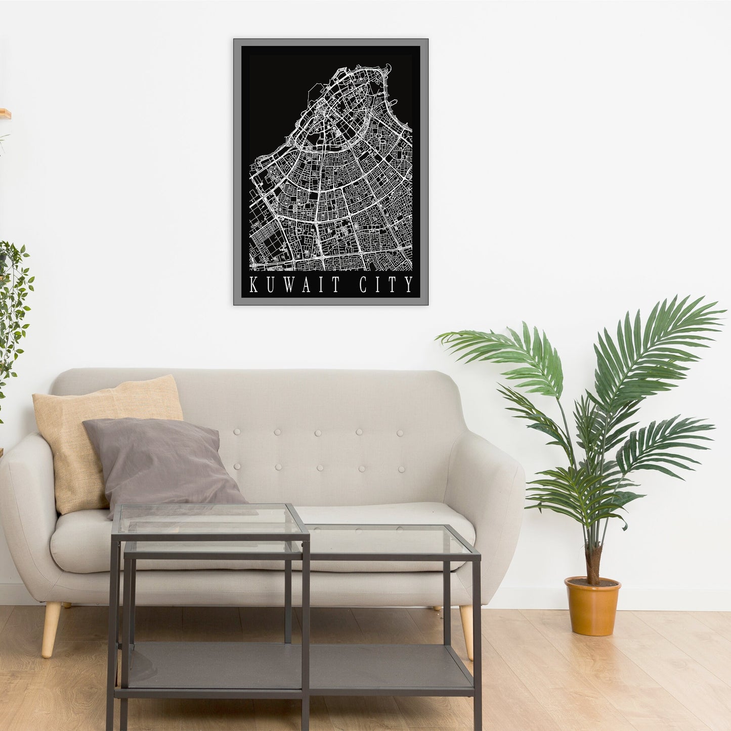 City map of KUWAIT CITY - Home Decor - Wall decor - Office map - Travel map - Print map - Poster city map - Kuwait black map - GeoGIS Studio