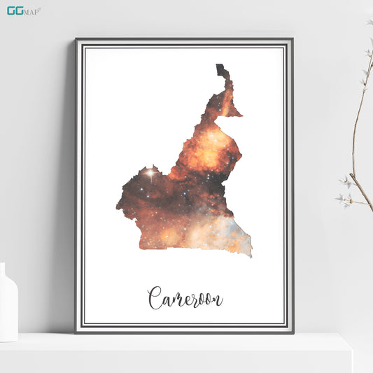 CAMEROON map - Cameroon Omega nebula map - Travel poster - Home Decor - Wall decor - Office map - Cameron gift - GGmap - Cameroon poster