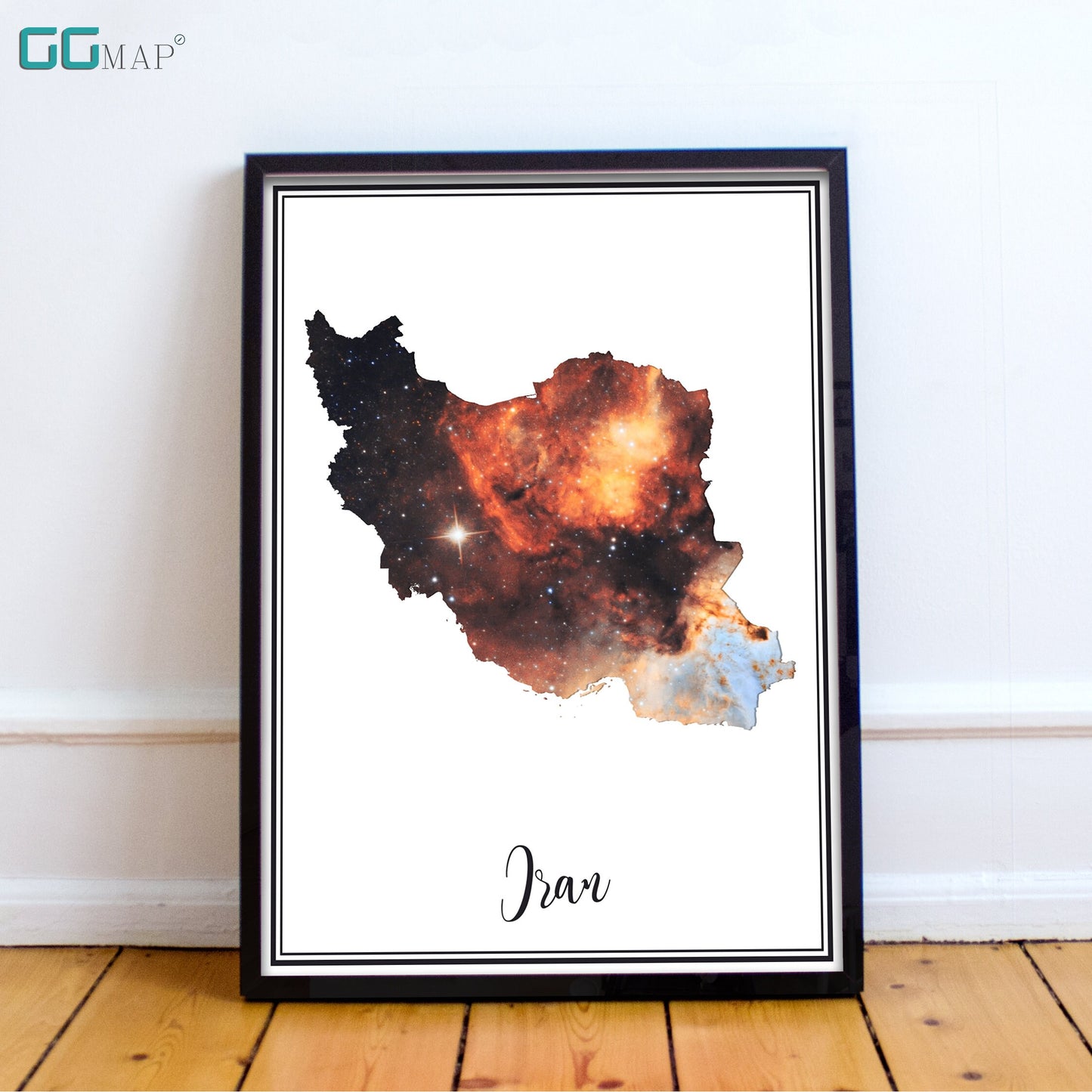 IRAN map - Iran Omega nebula map - Travel poster - Home Decor - Wall decor - Office map - Iran gift - GGmap - Iran poster