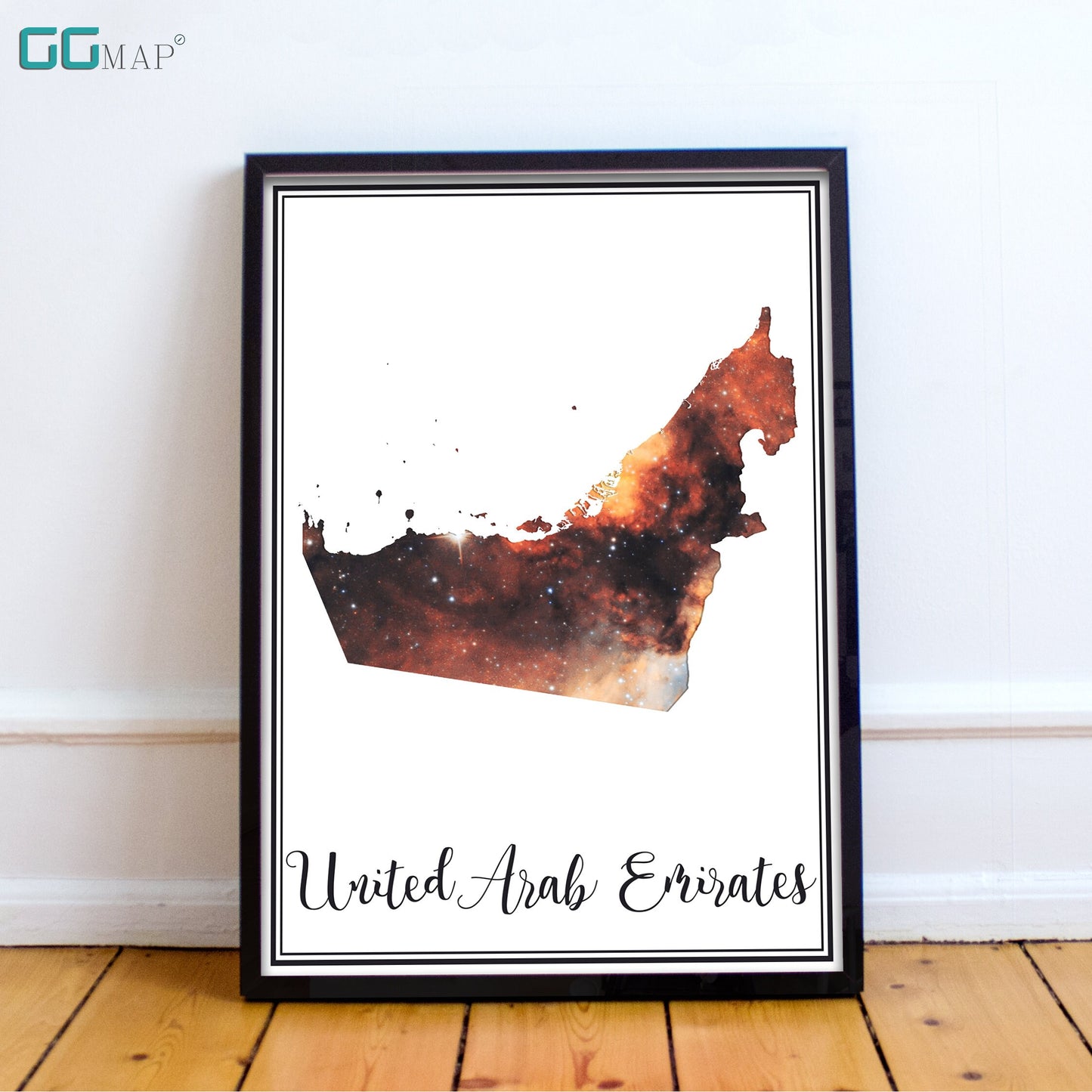 UNITED ARAB EMIRATES map - Uae Omega nebula map - Travel poster - Home Decor - Wall Decor - Office map - Uae gift - GGmap - Uae poster