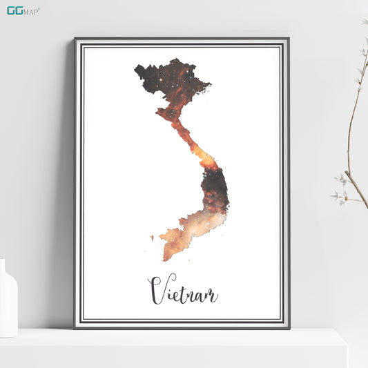 VIETNAM map - Vietnam Omega nebula map - Travel poster - Home Decor - Wall decor - Office map - Vietnam gift - GGmap - Vietnam poster
