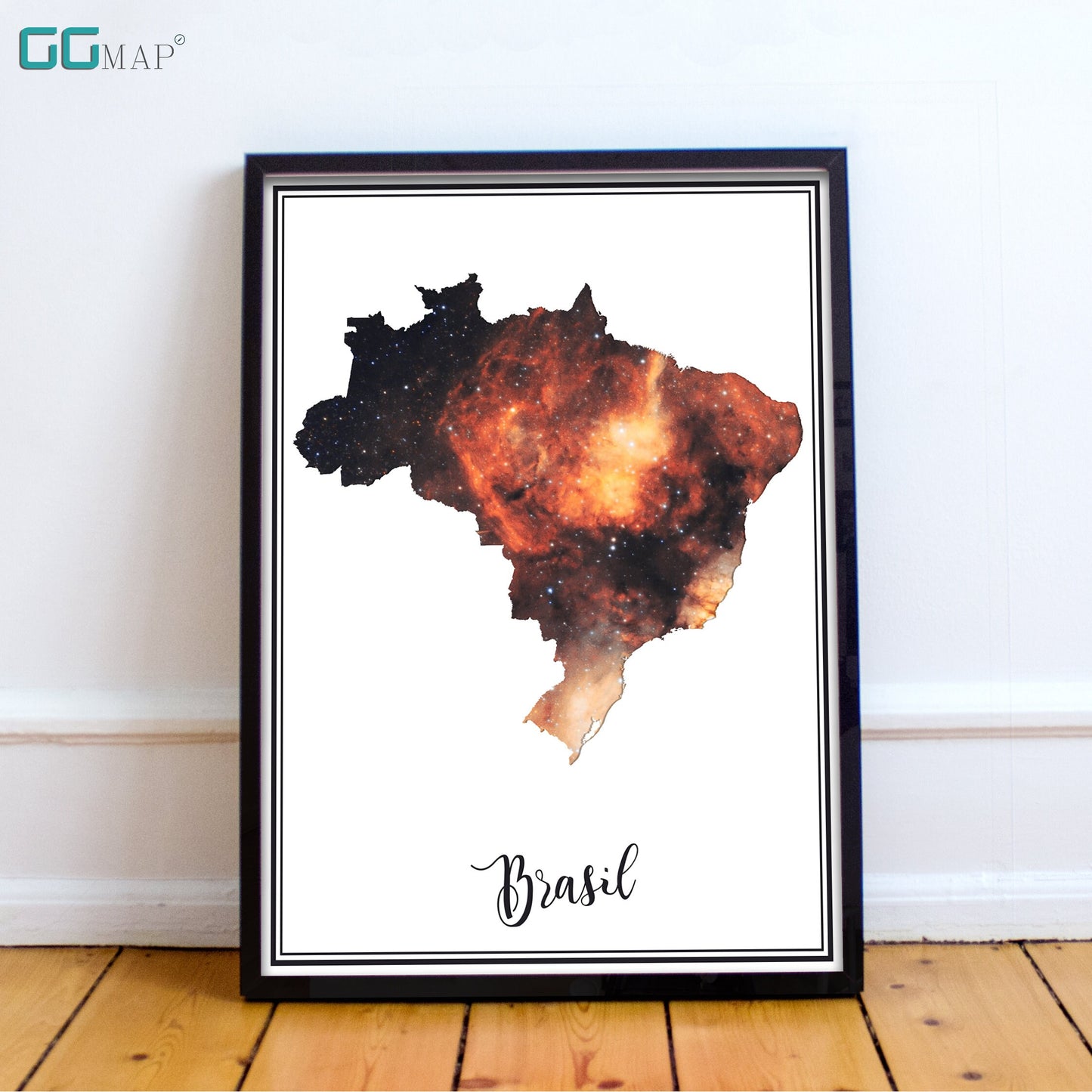 BRASIL map - Brasil Omega nebula map - Travel poster - Home Decor - Wall decor - Office map - Brasil gift - GGmap - Brasil poster