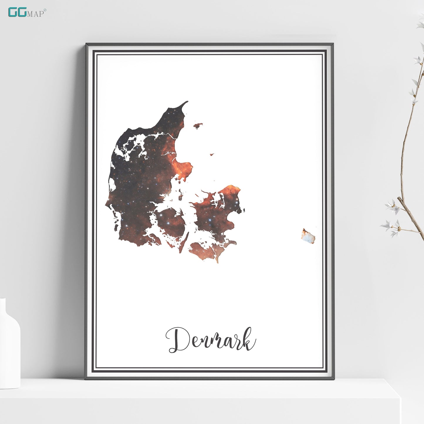 a picture of a map of denmark in watercolor