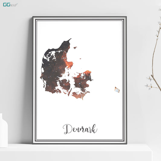 a picture of a map of denmark in watercolor