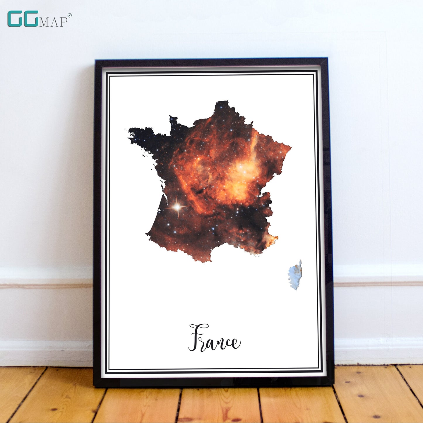 FRANCE map - France Omega nebula map - Travel poster - Home Decor - Wall decor - Office map - France gift - GeoGIS studio