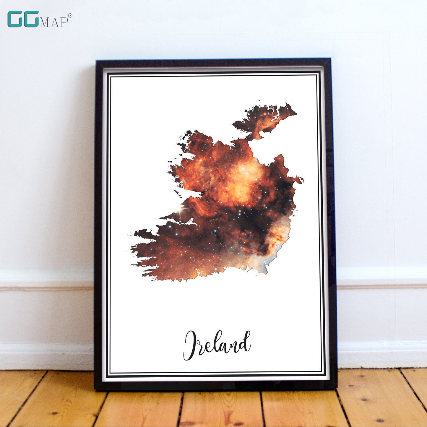 IRELAND map - Ireland Omega nebula map - Travel poster - Home Decor - Wall decor - Office map - Ireland gift - GeoGIS studio